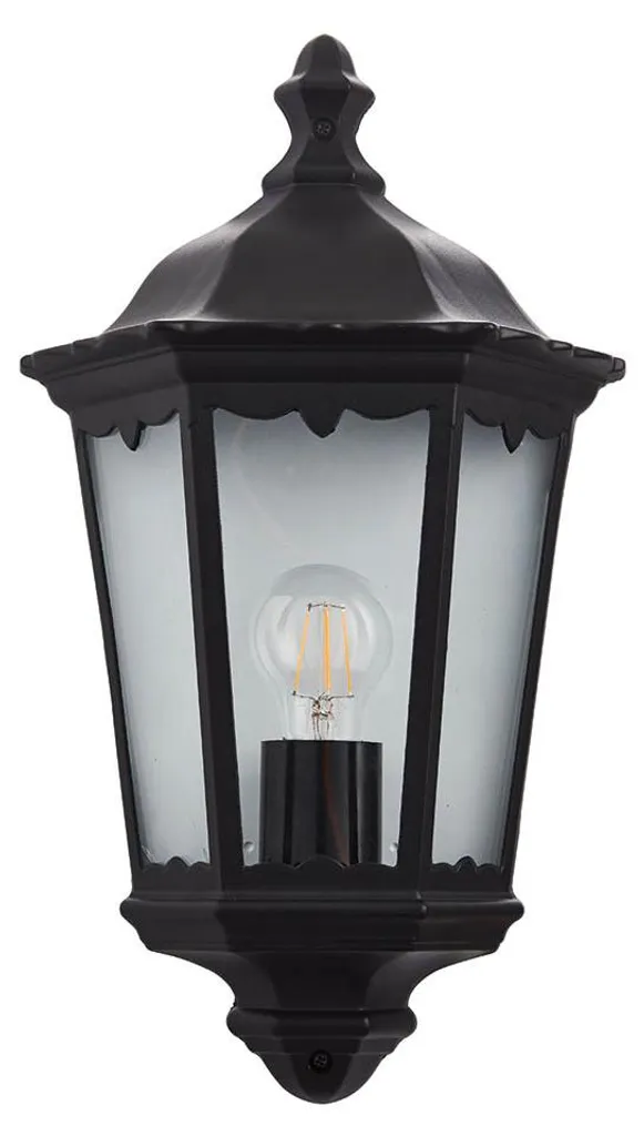 Éclairage extérieur design Burford pour entrée de maison noir mat E27 IP44
