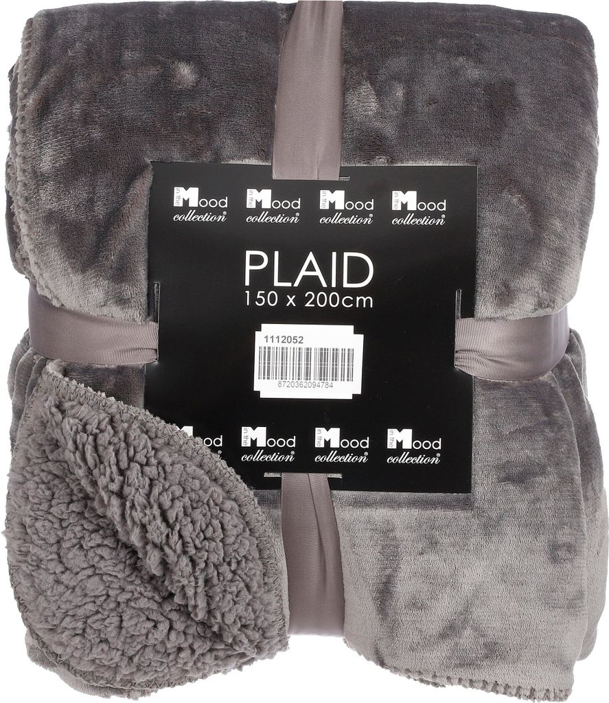 Mica Decorations Mardy Kuscheldecke - L200 x B150 cm - Polyester - Anthrazit
