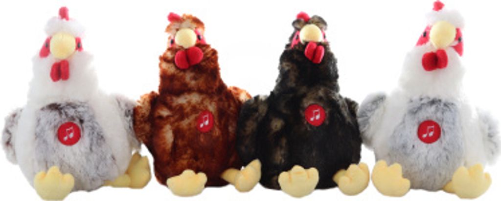 PLYŠ Huhn / Hahn 22cm batteriebetrieben Sound 4 Farben PLYŠ TOYS*