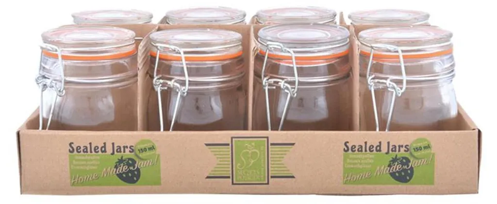 Rangement Cuisine : Lot 8 Bocaux Verre Esschert Design pour Vrac