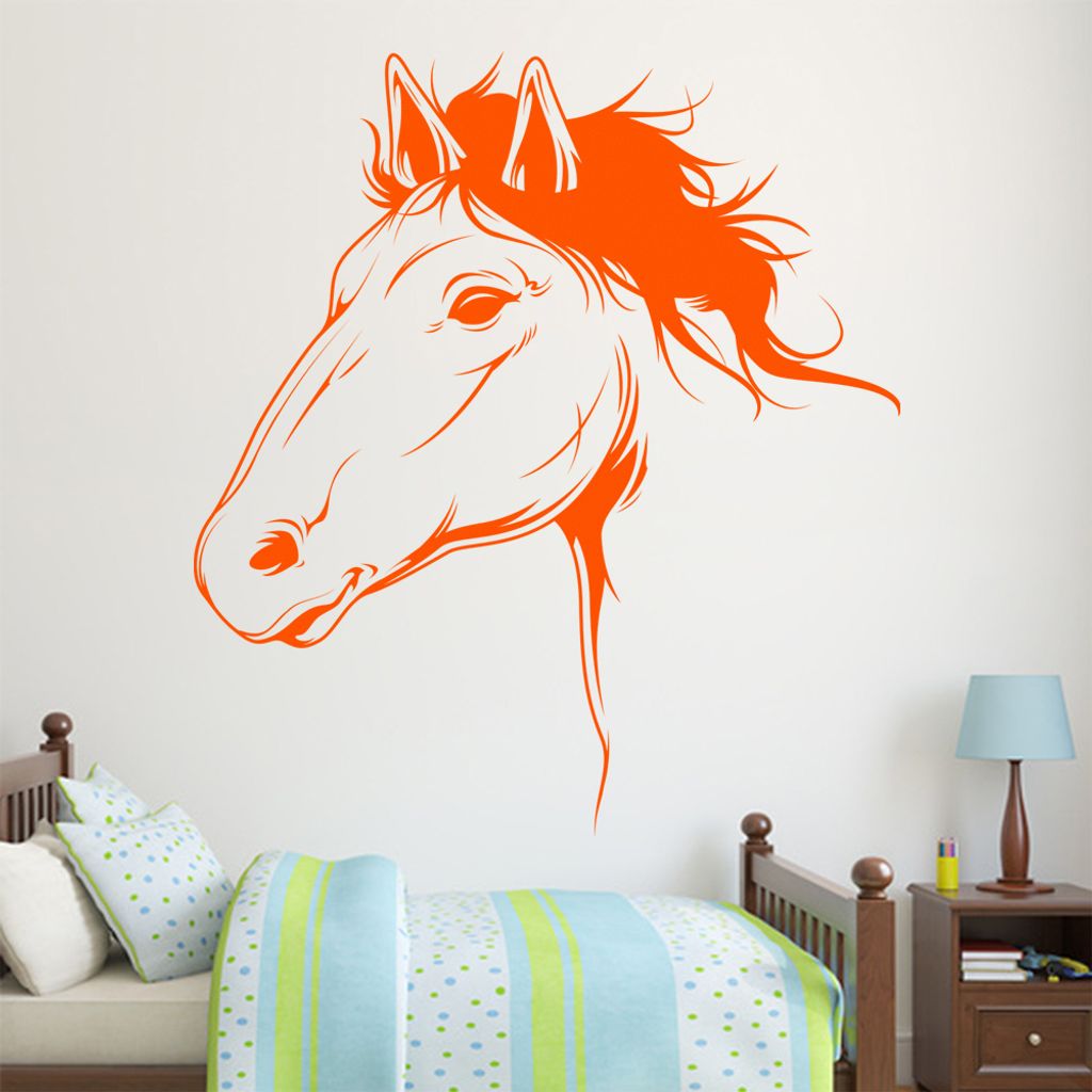 hauptsachebeklebt KIWISTAR Pferd Hengst Linien Wandtattoo in 6 Größen - Wandaufkleber Wall Sticker - Dekoration, Küche, Wohnzimmer, Schlafzimmer...