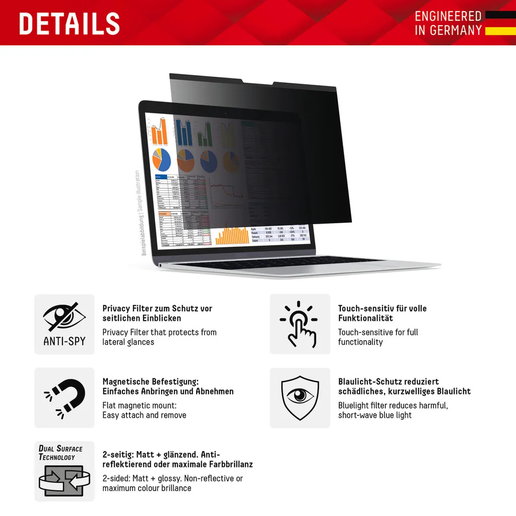 Filtre Confidentialité Displex Aimanté pour MacBook Pro 14 M2 Portable