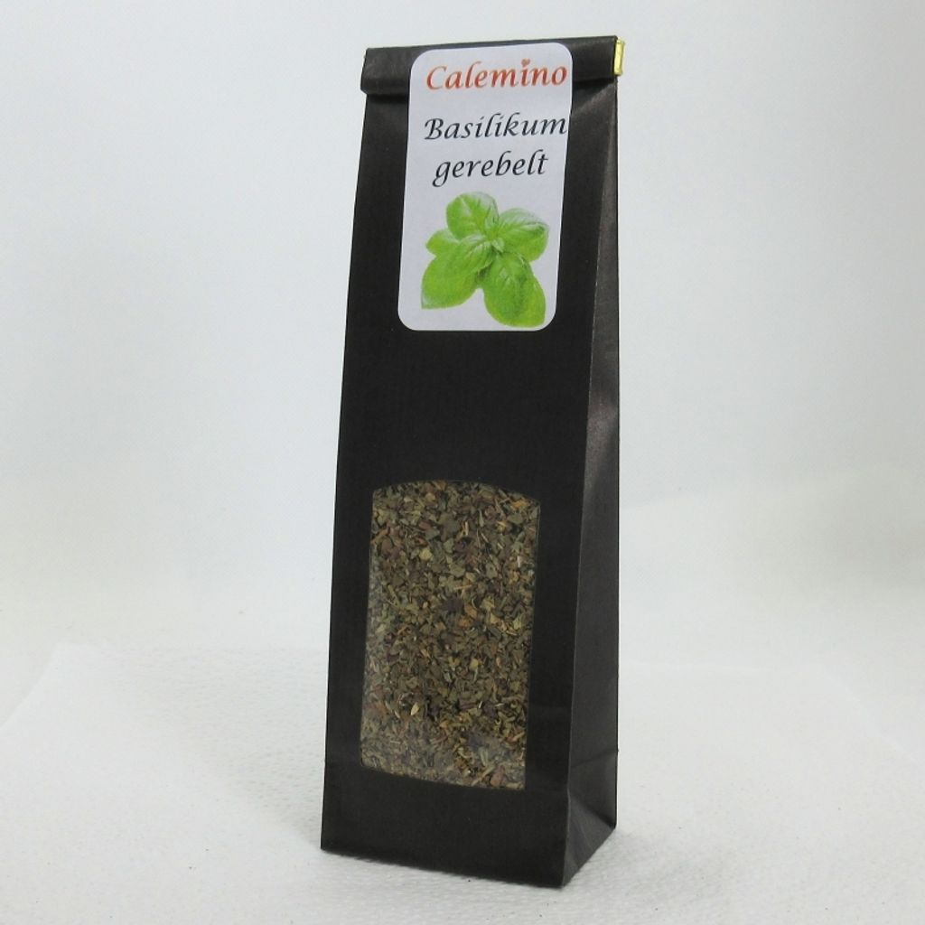 Calemino Basilikum gerebelt 25g für Pesto Pizza Bruchetta Suppen Saucen Salate