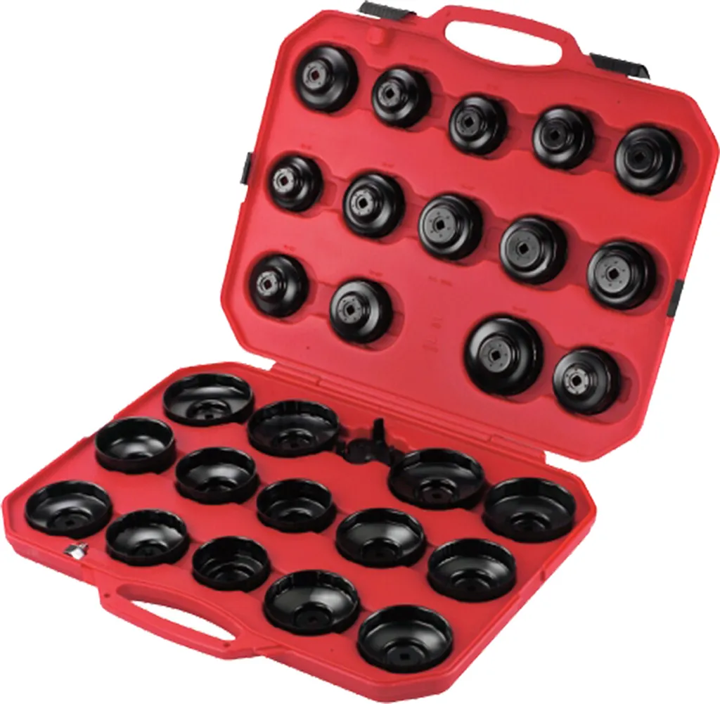 Kit cloche de filtre à huile 30 pcs en acier robuste pour atelier auto