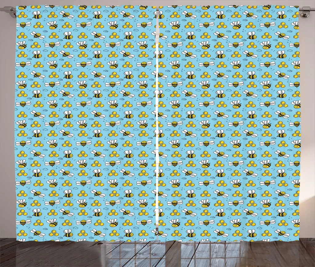 Rideau prêt à poser pour grandes fenêtres rustique 280x225 cm bleu