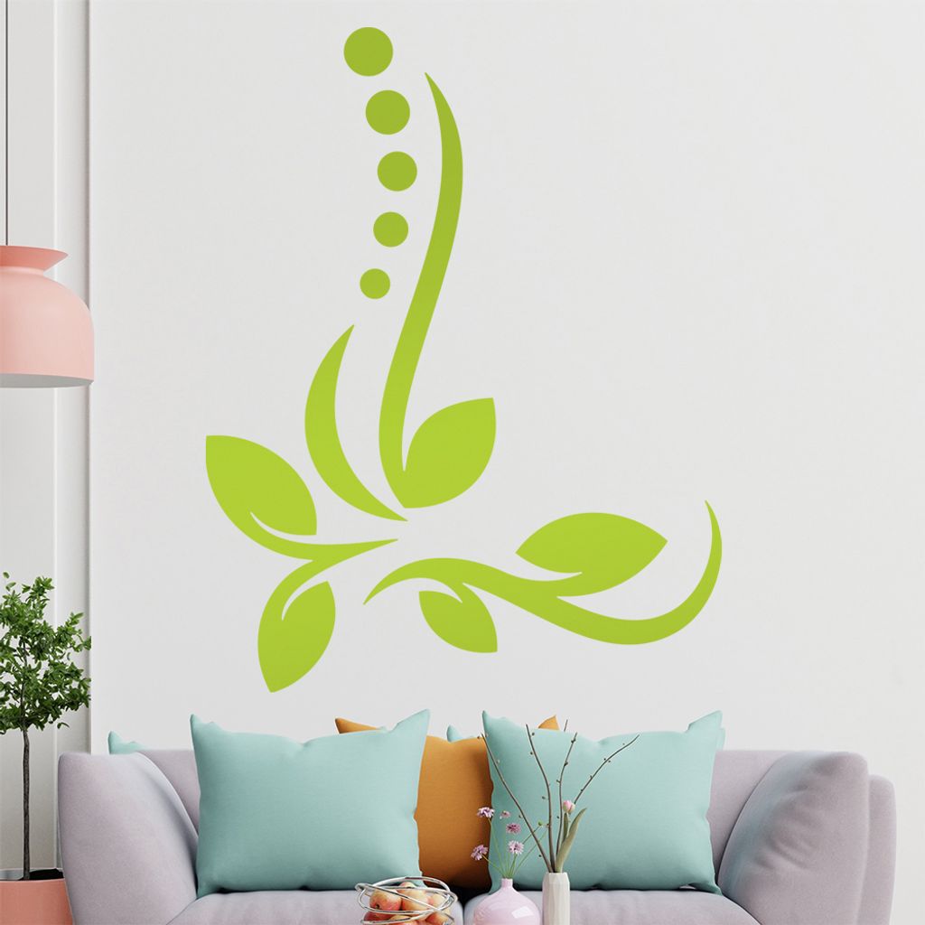 Gras - Linien Punkte Wandtattoo in 6 Größen - Wandaufkleber Wall Sticker - Dekoration, Küche, Wohnzimmer, Schlafzimmer, Badezimmer