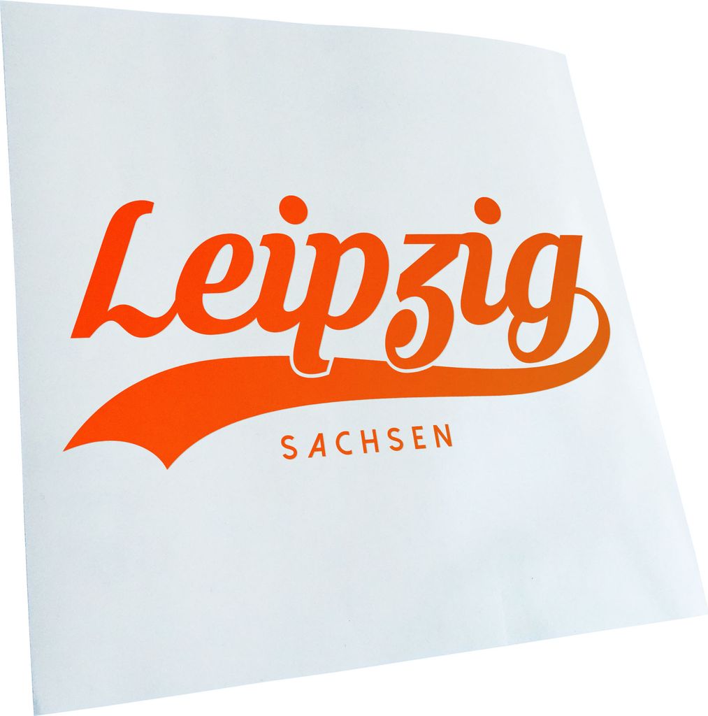 Kiwistar - Autoaufkleber - Leipzig Sachsen - Neonorange - 30x14cm - Aufkleber für Auto, Laptop, Fahrrad, LKW, Motorrad mehrfarbig JDM Decal Racing