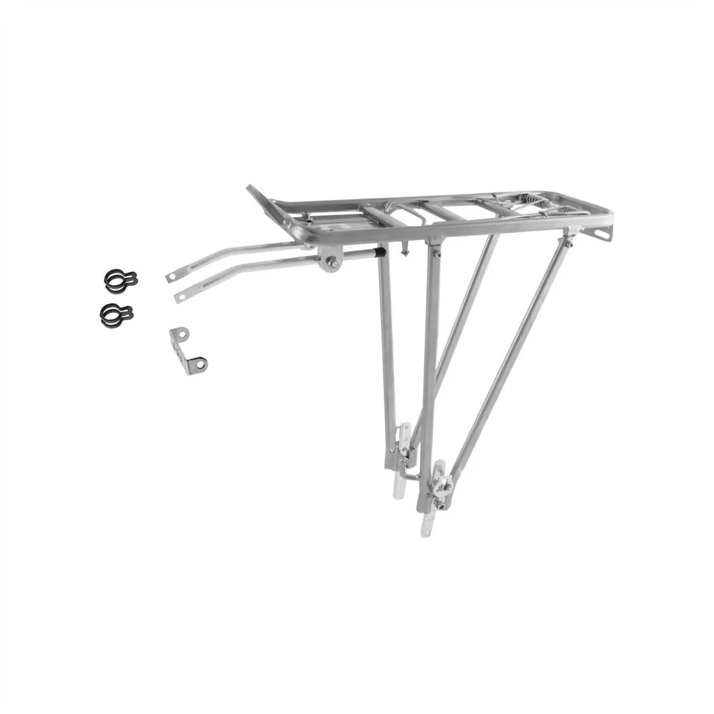 Porte-bagages arrière de vélo en aluminium II A argent à montage par vis