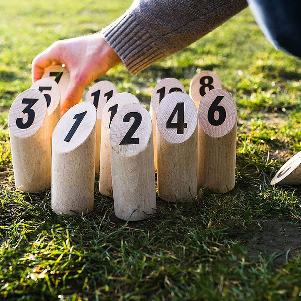 ACXIN Nummern Kubb Wikinger Spiel Holzwurfspiel Wurfspiele Produktbild 8