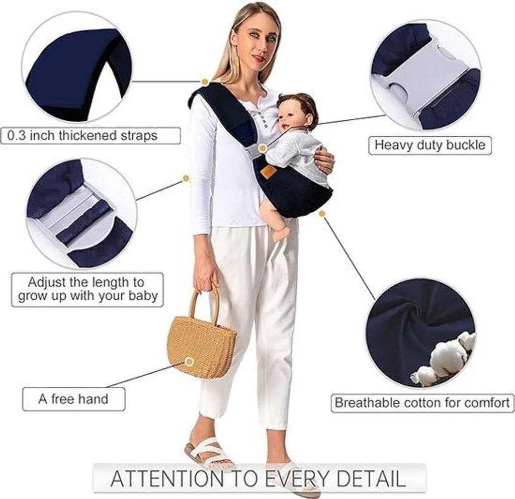 Porte-bébé sans douleur de dos avec ceinture de maintien jusqu'à 18 kg