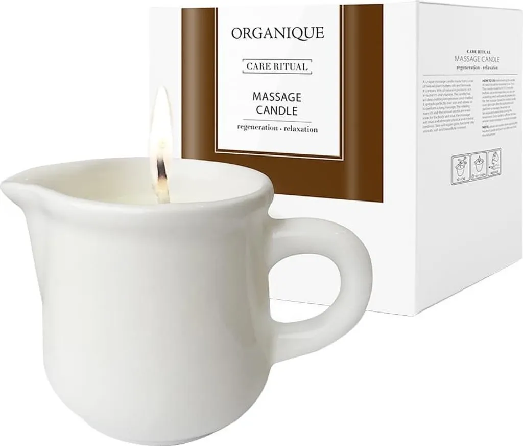 Bougie de massage corps en carafe céramique PIZMO BLANC de 125 ml
