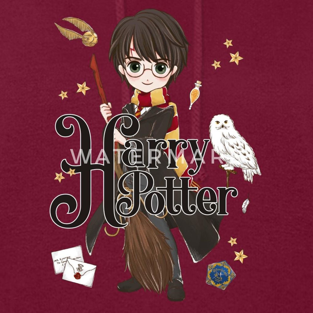Spreadshirt Harry Potter Elemente Damen Hoodie, L, Bordeaux
