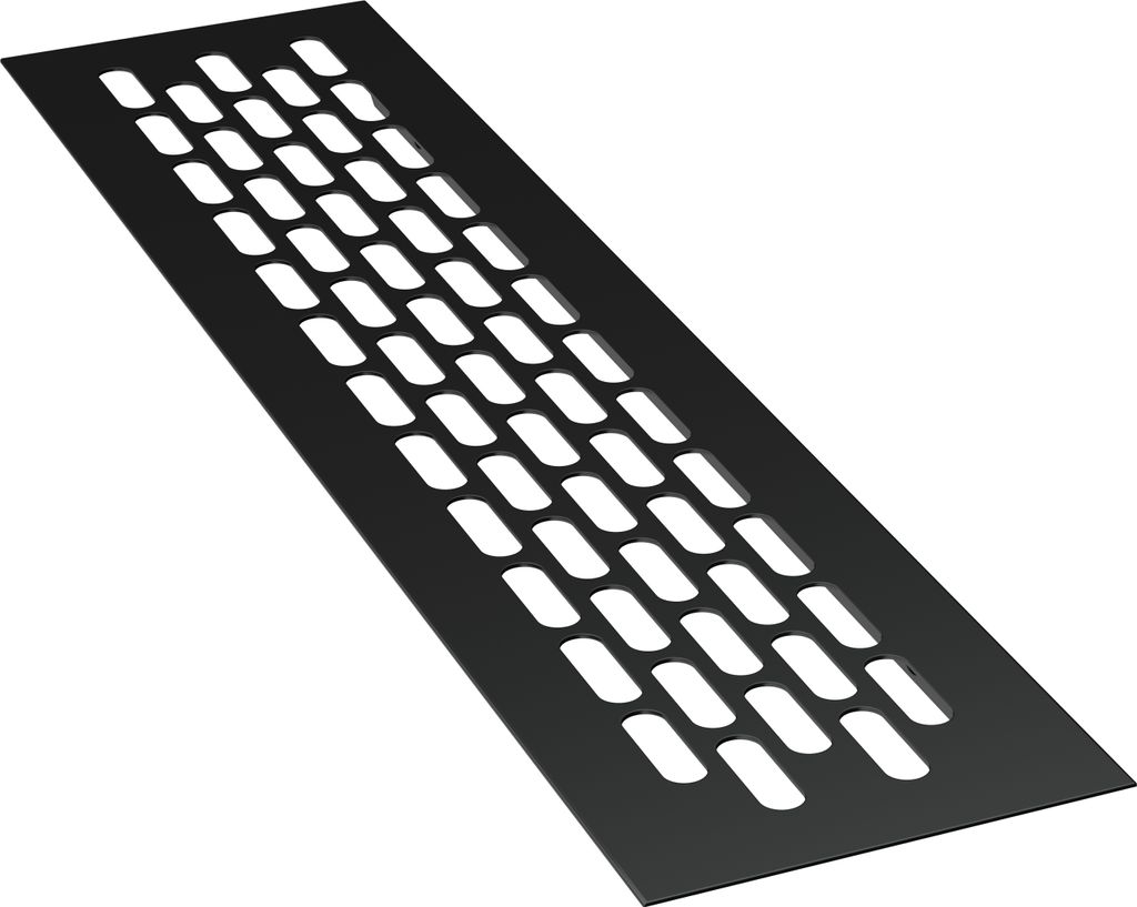 1 x  sossai Aluminium Lüftungsgitter 44 x 6cm in Schwarz Produktbild 