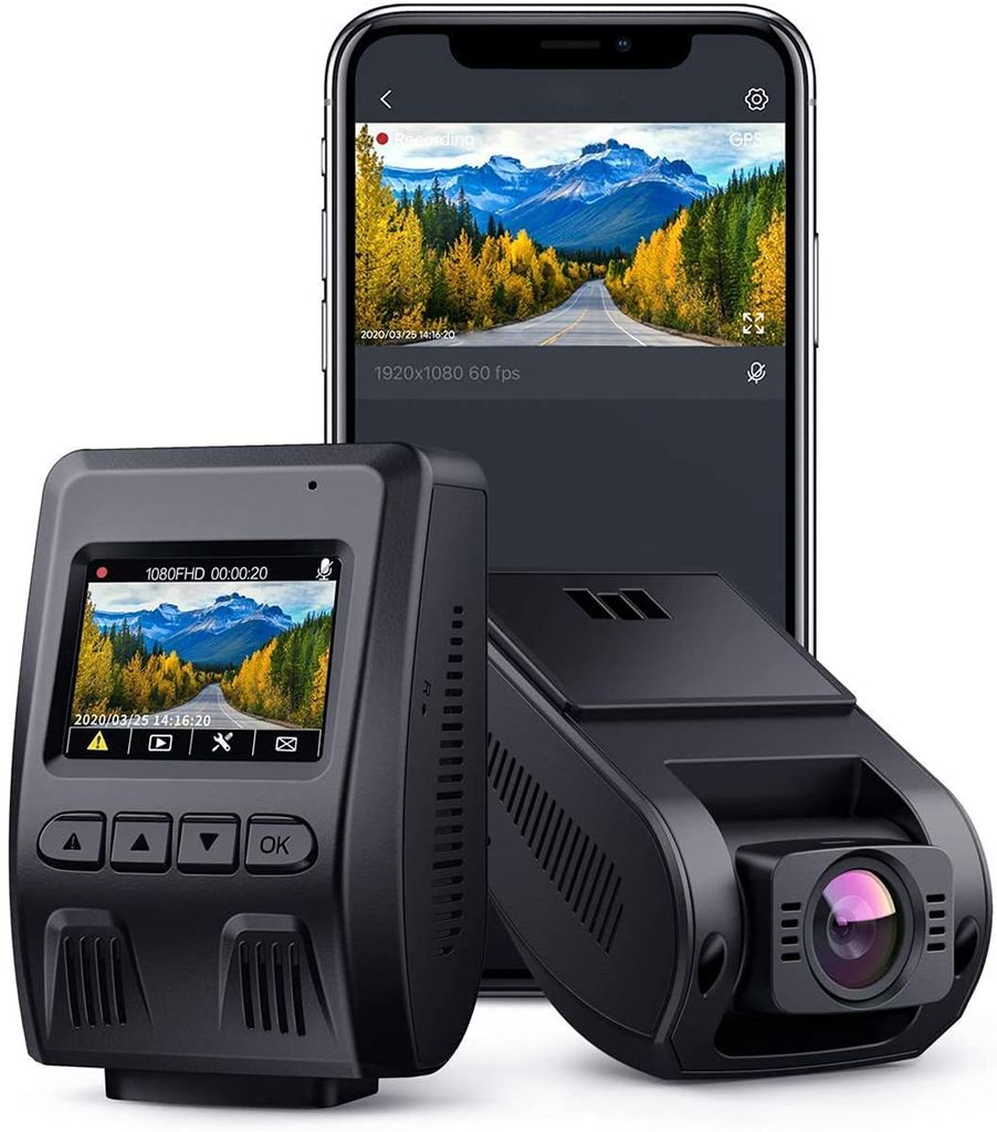 Loop-Aufnahme Nachtsicht Dashcam Full HD 1080P Dual Lens Kamera 170 Winkel mit G-Sensor Bewegungserkennung Autokamera Parkmonitor