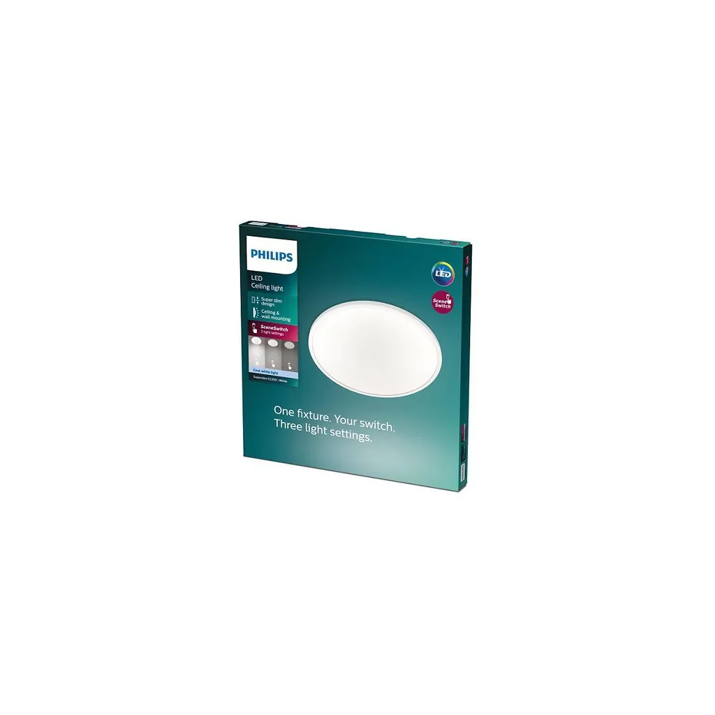 Philips Fonctionnel Plafonnier LED 30cm Blanc pour Eclairage Plafond - 15