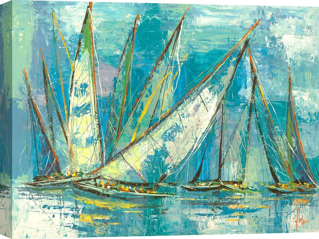 Tableau sur toile voiliers Luigi Florio 60x40 cm décoration marine
