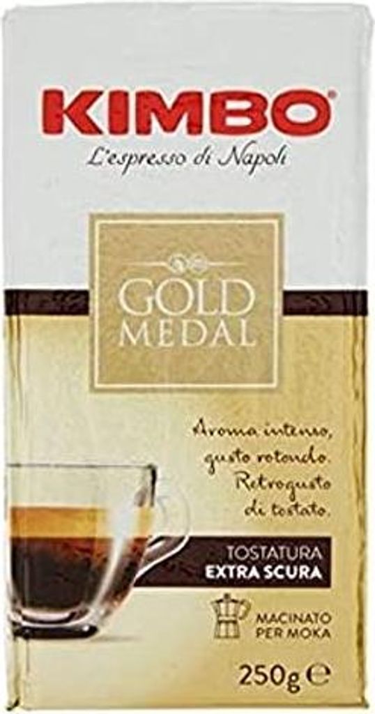 4x Kimbo Espresso GOLD MEDAL AROMA 250g Packung gemahlen ground coffee caffè