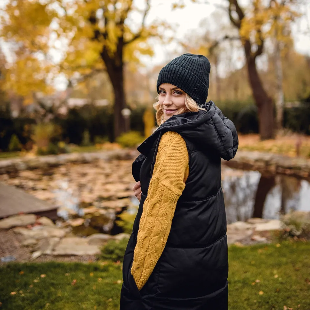 Vuch Rowdy Nero: Cappello Donna Invernale Universale con Logo in Metallo - 3