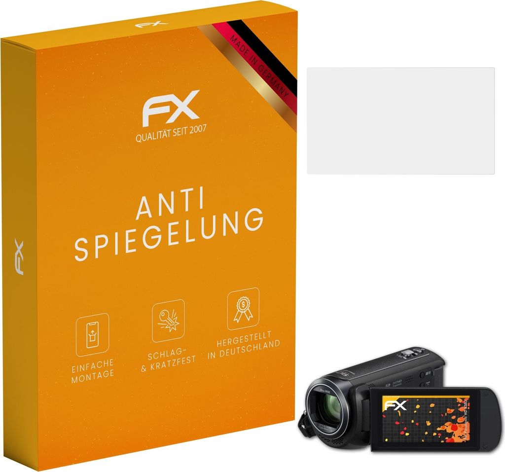 atFoliX FX-Antireflex 3x Schutzfolie kompatibel mit Panasonic HC-V380 Displayfolie