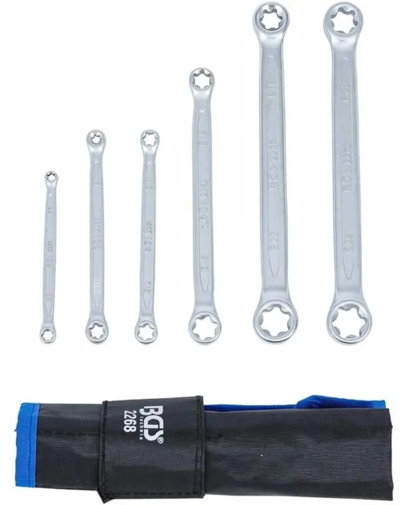 Clé Torx Femelle Double E20/E24 Coudée - Outillage à Main en Acier D-Work
