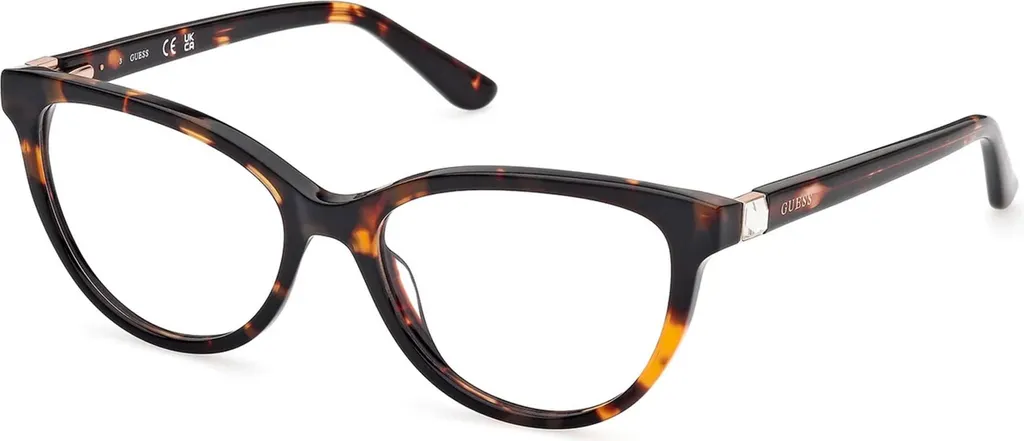 Lunettes Guess GU50195 Dark Havana en acétate haut de gamme taille 53-16