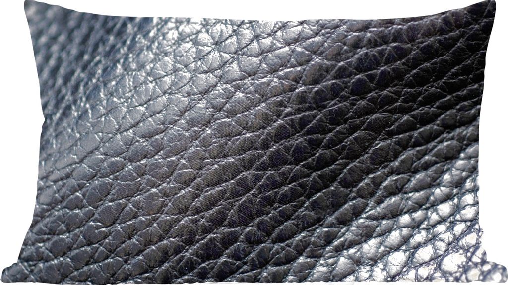 MuchoWow Zierkissen Sofakissen Wohnzimmer Dekokissen 60x40 cm Leder - Textur - Schwarz - Hell - Kopfkissen - Polster mit Foto