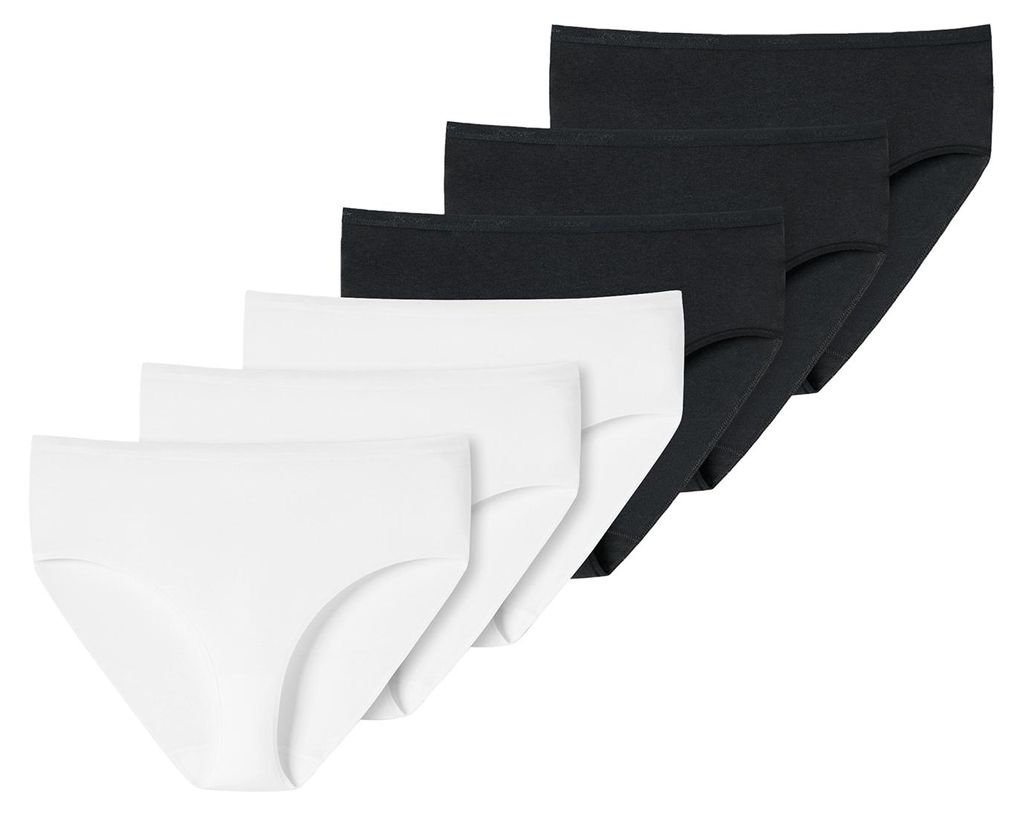 SCHIESSER Damen Midislip 6-Pack Uncover by SCHIESSER - schwarz-weiss - Größe L