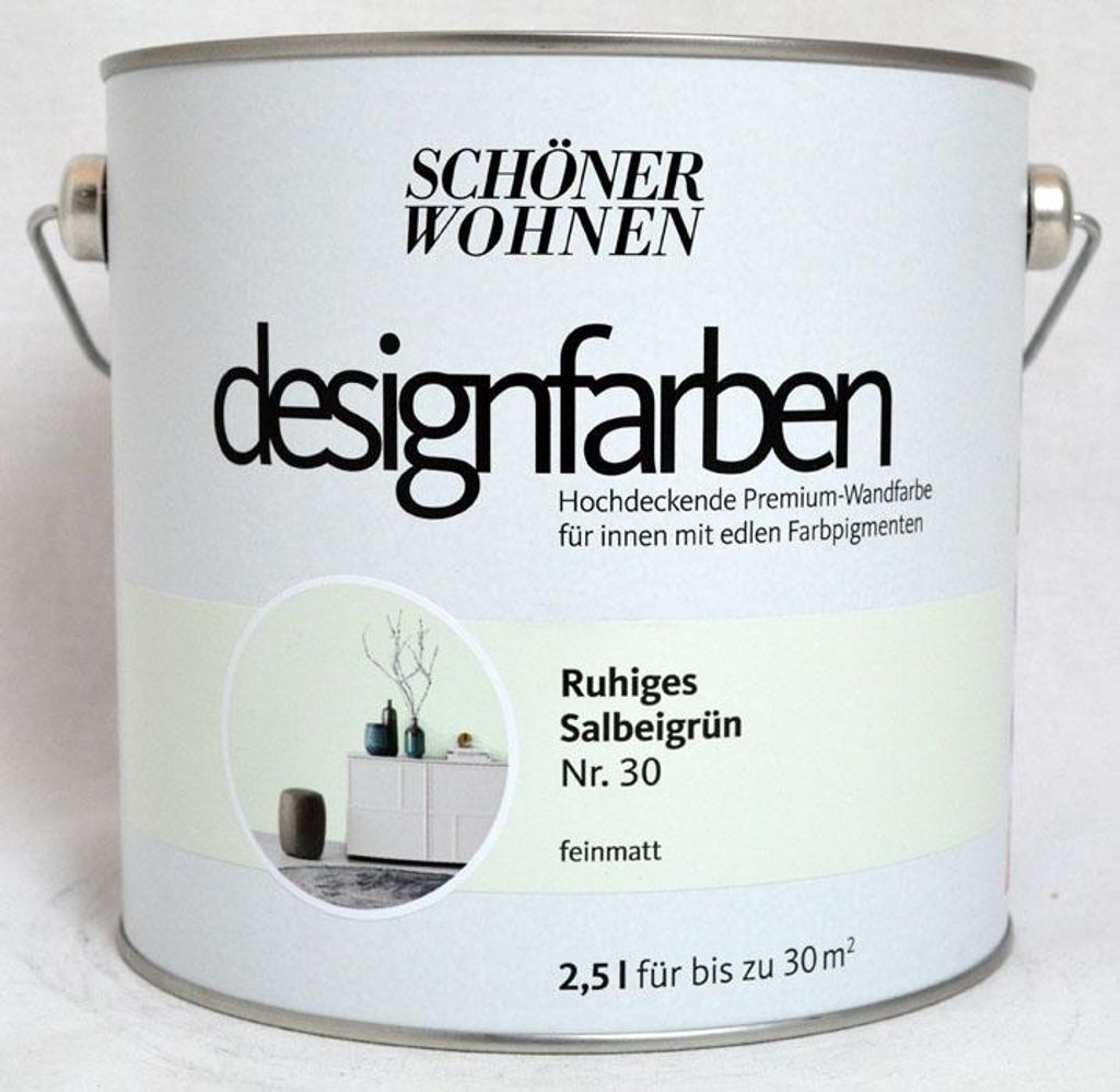 SCHÖNER WOHNEN Designfarbe Ruhiges Salbeigrün feinmatt Produktbild 