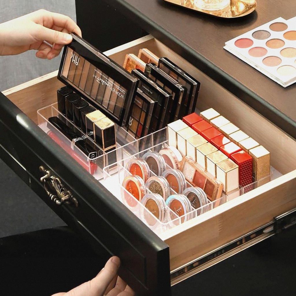 Schminktisch Organizer, Paletten Organizer Schminke Schminkaufbewahrung mit 7 Steckplätzen Acryl Make up Paletten Halter Schminkaufbewahrung für ...
