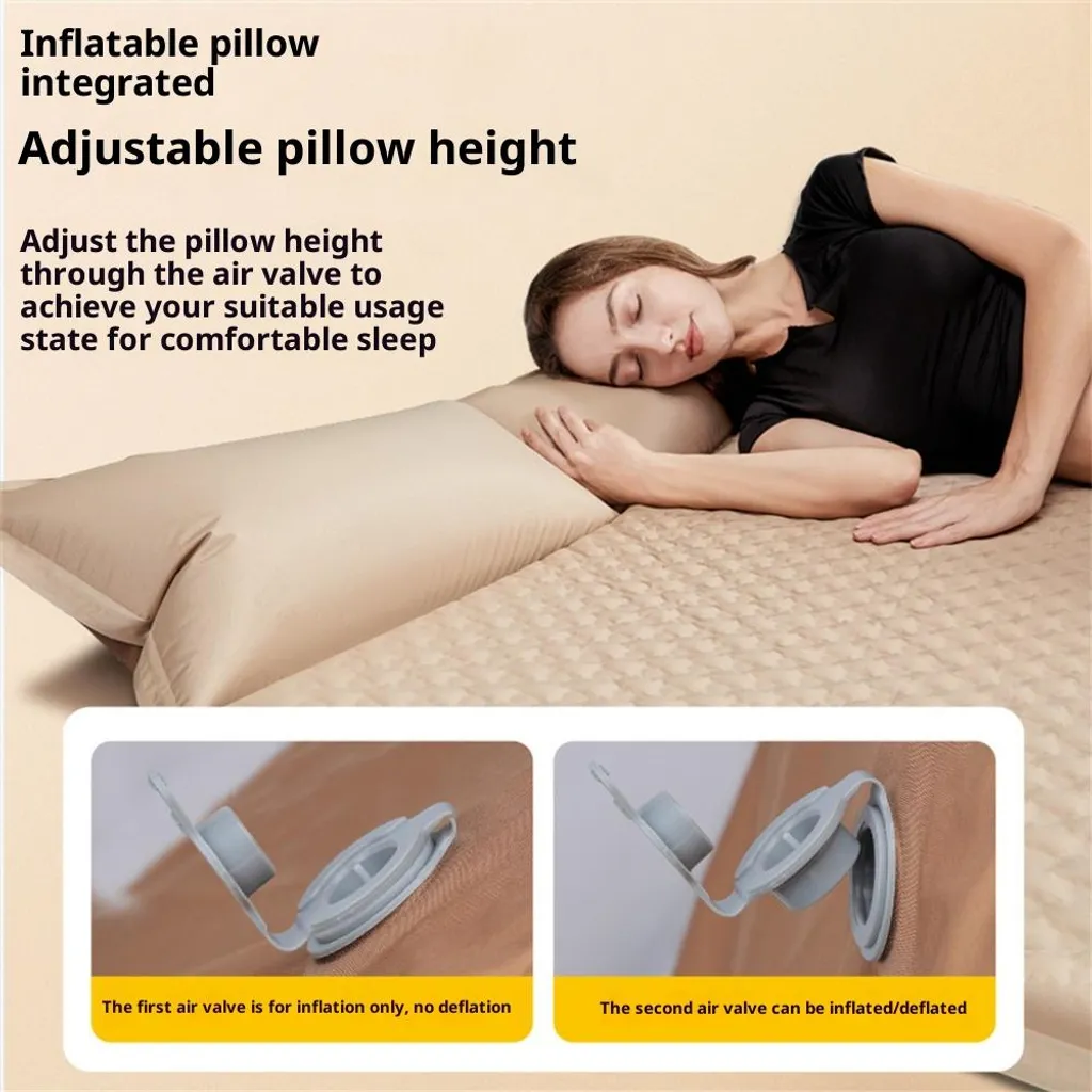 Matelas de camping avec bouton-pression et coussin, ultra léger 3 kg