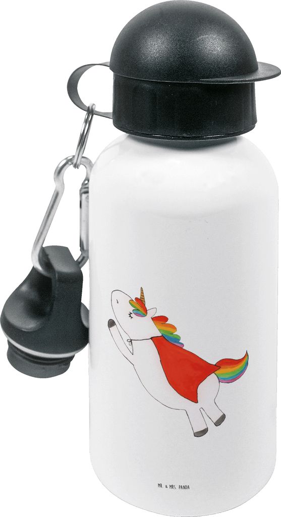 Mr. & Mrs. Panda outdoor trinkflasche Einhorn Super - Weiß - Geschenk, für den Kindergarten, Einhörner, Wasserflasche, Sportflasche, Freundin, S...