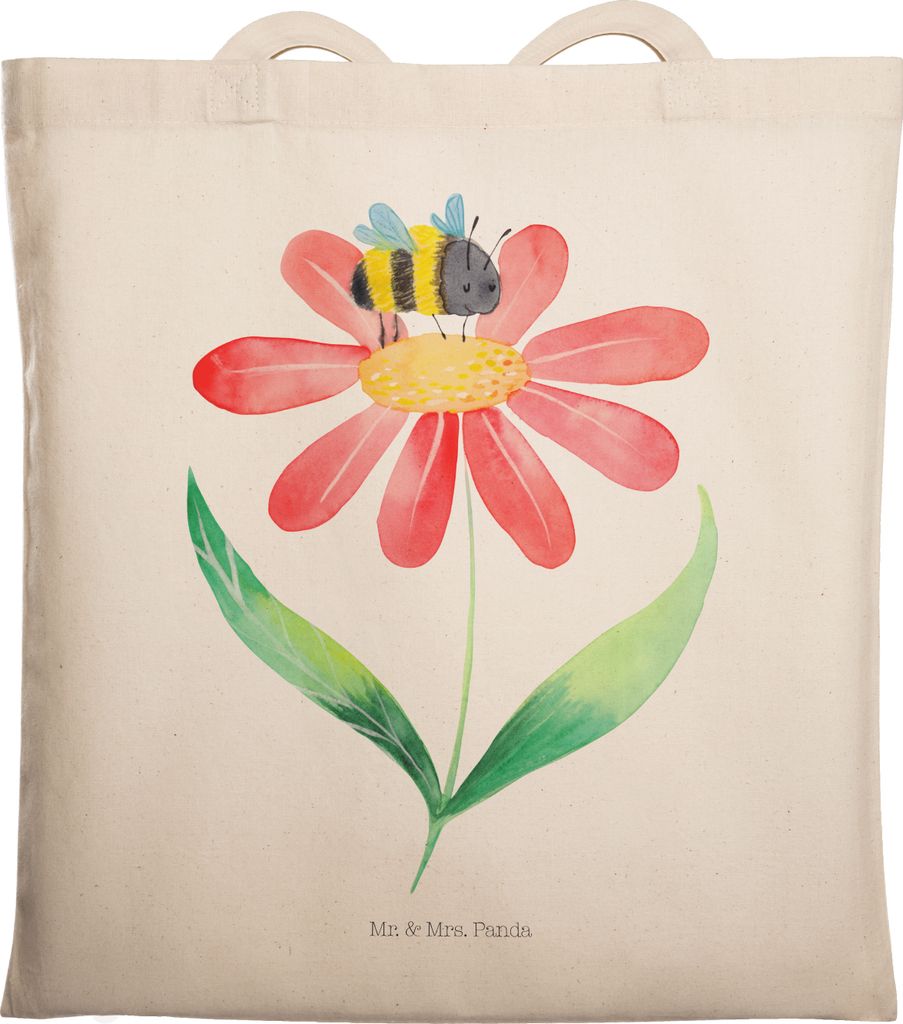 Mr. & Mrs. Panda Uni Tasche Hummel Blume - Transparent - Geschenk, Tote Bag, Hummeln, Lustige Sprüche, Schultasche, Wespe, Natur, Stoffbeutel, Lap...