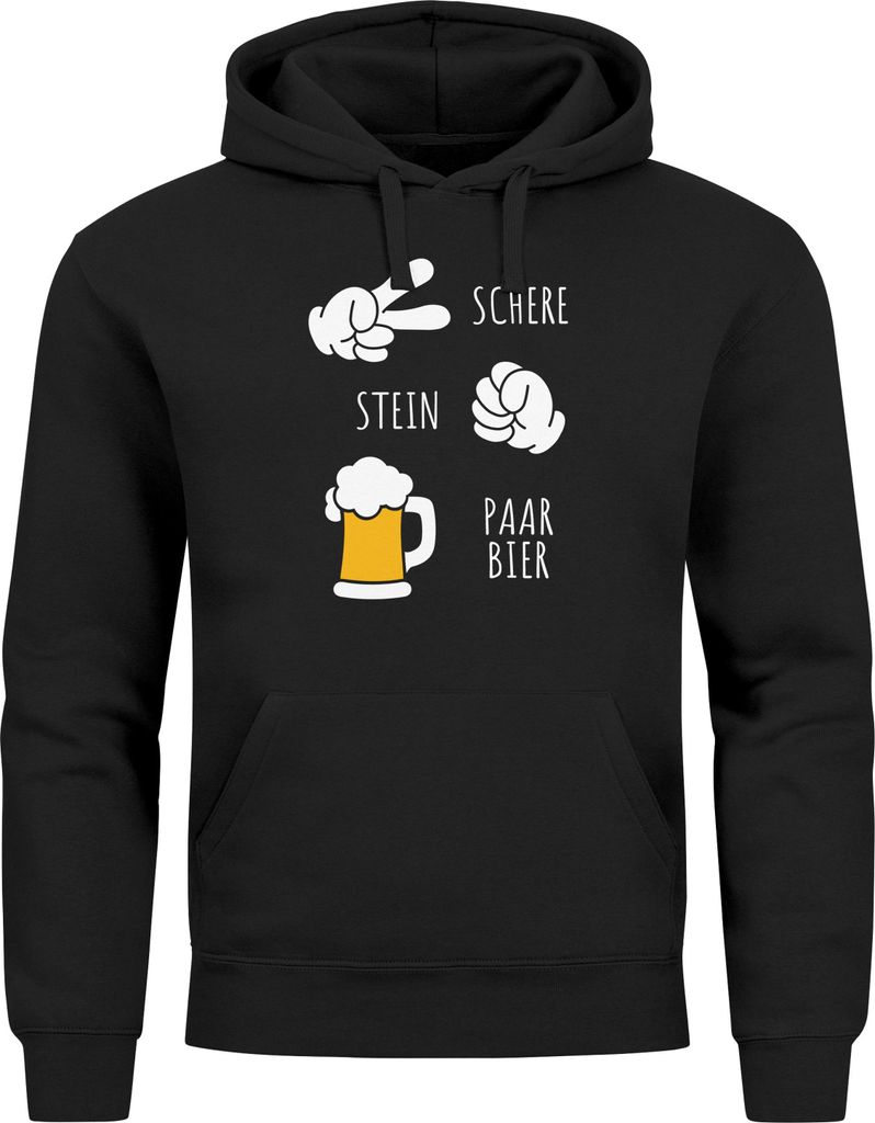 Hoodie Herren für das – Schere Stein Paar Bier – Ersatz Tracht Pullover Volksfest Bierfest Outfit Spruch Lustig Moonworks
