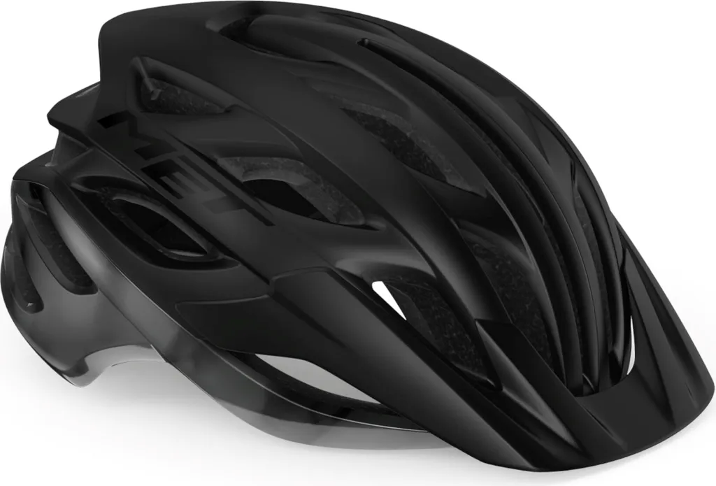 Casque MET Veleno Noir Idéal pour Sorties Mixtes Route et Sentier VTT