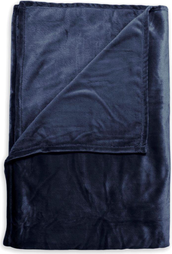 ZO!Home Cara Tagesdecke 140x200 Navy Blue Kuscheldecke 140x200 Navy-Blue Uni