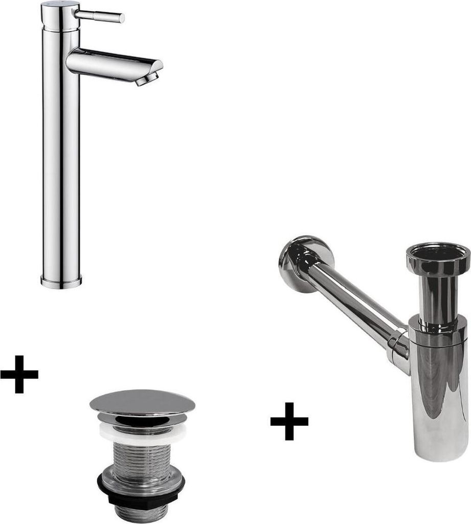 TAP Wasserhahn mit hohem Auslauf + LIV Abfluss + SIMON Siphon