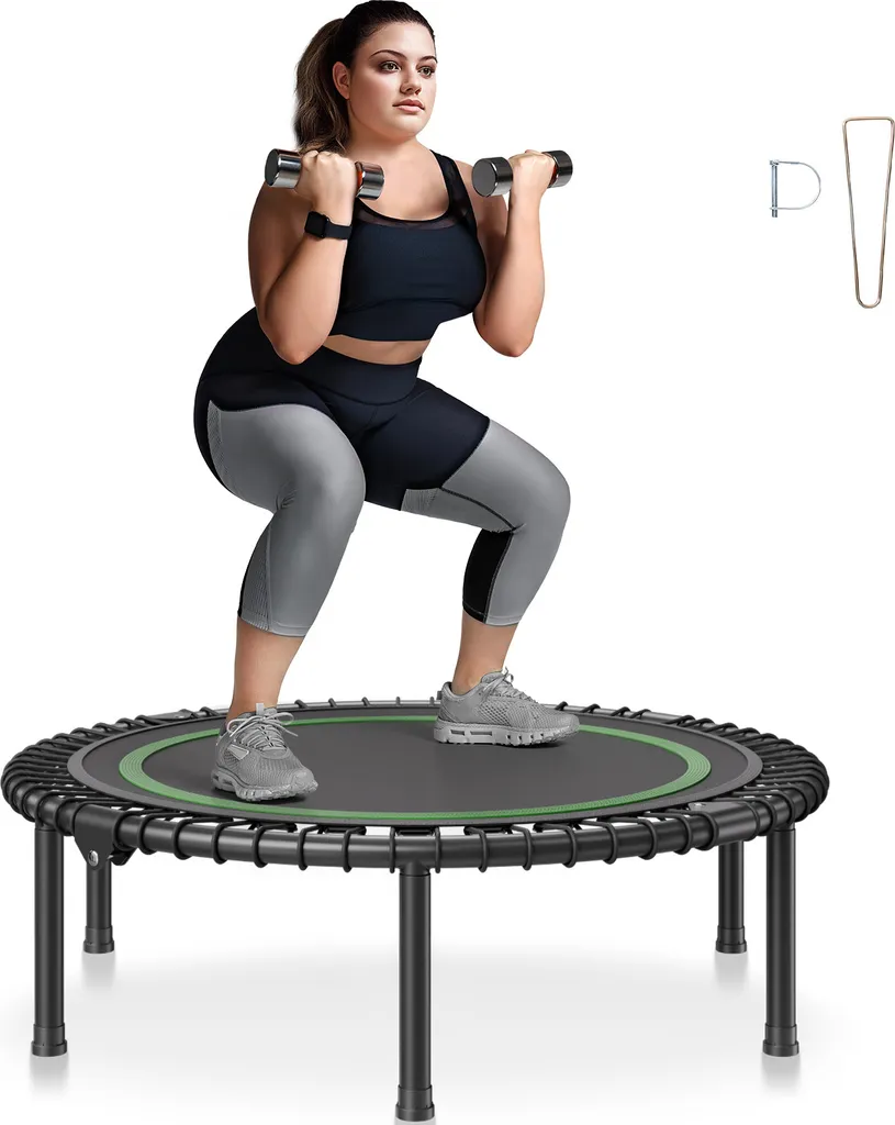 Mini Trampoline de Jardin Adulte 150 kg avec Planche Dorsale Intégrée