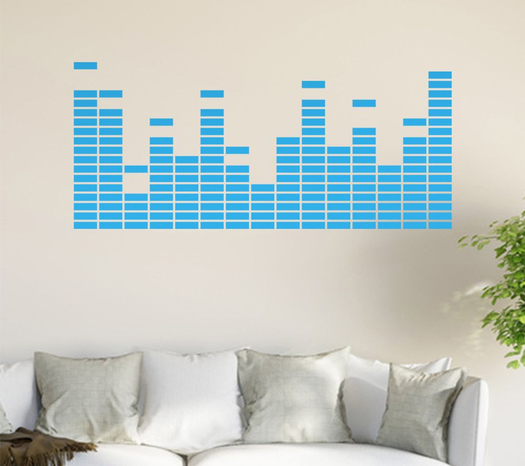 Equalizer - EQ Wandtattoo in 6 Größen - Wandaufkleber Wall Sticker - Dekoration, Küche, Wohnzimmer, Schlafzimmer, Badezimmer