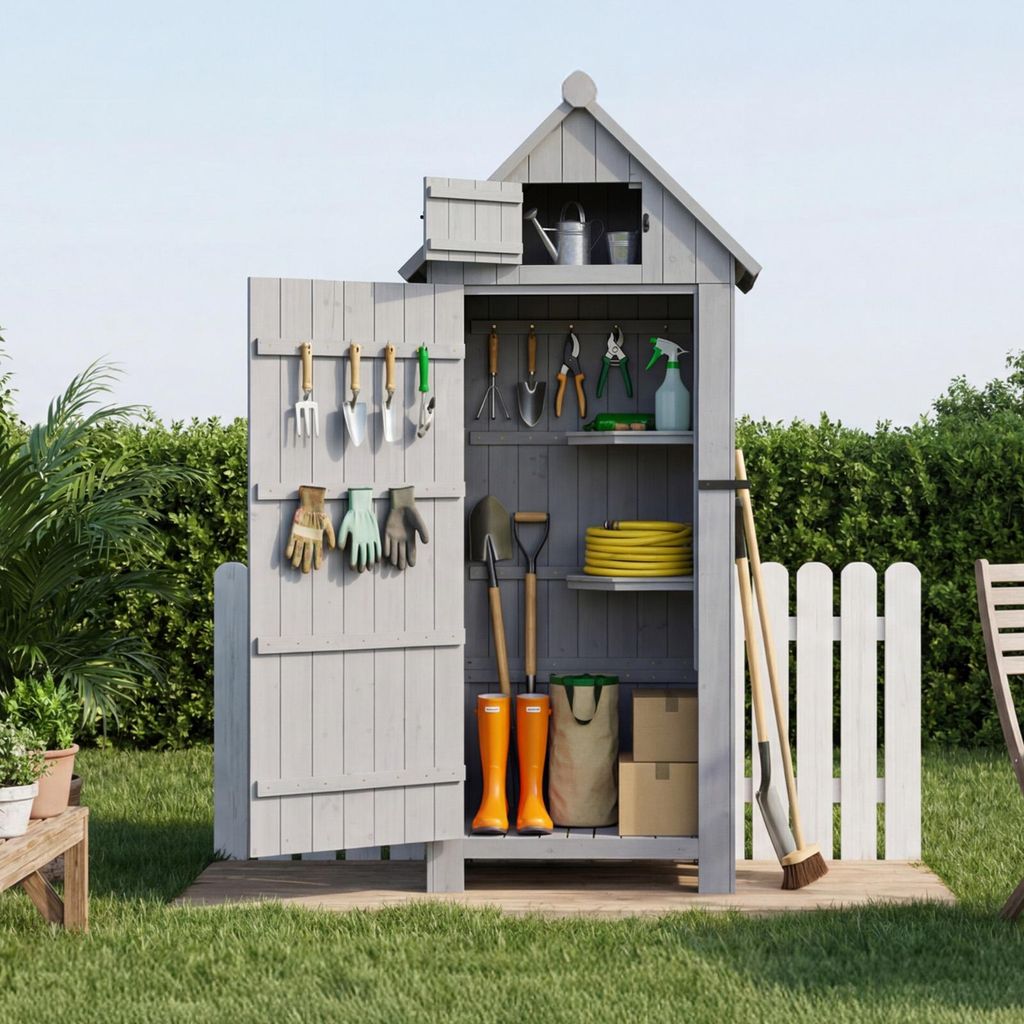 HOMAVO Gerätehaus Holz mit UV-Schutz Pultdach, Gartenhaus Produktbild 