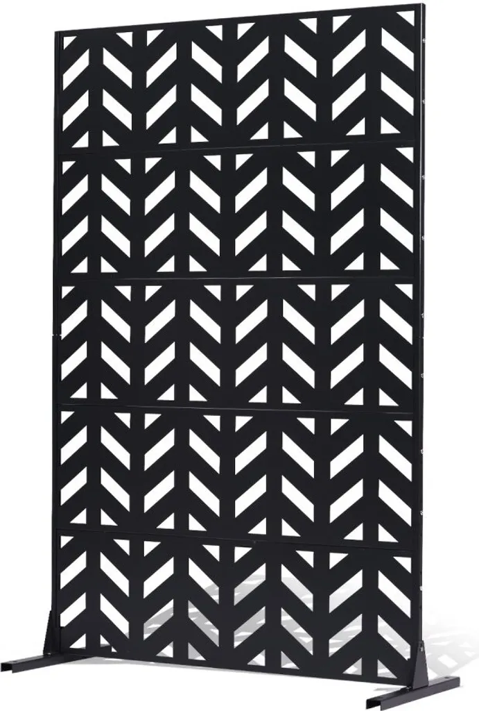 Paravent Métallique Noir 120x183cm de Haute Qualité Style Industriel