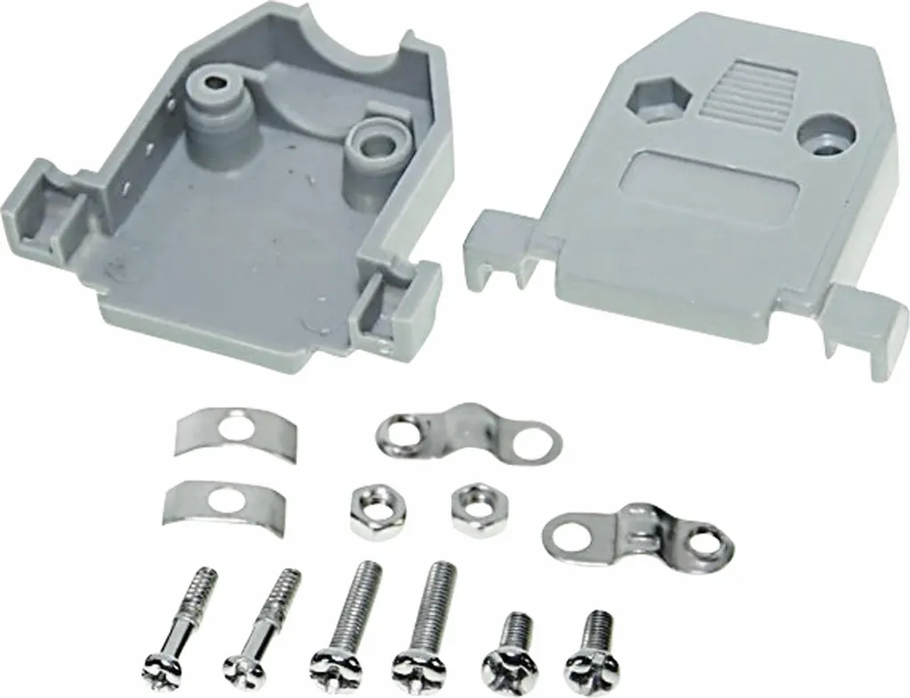 Coperchio D-SUB 9 Pin Grigio - Guscio Plastica per Connettori DB9 RS232