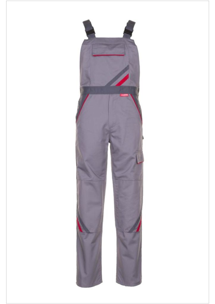 Planam  Highline Latzhose zink/schiefer/rot Gr. 52, 2331052 Produktbild 