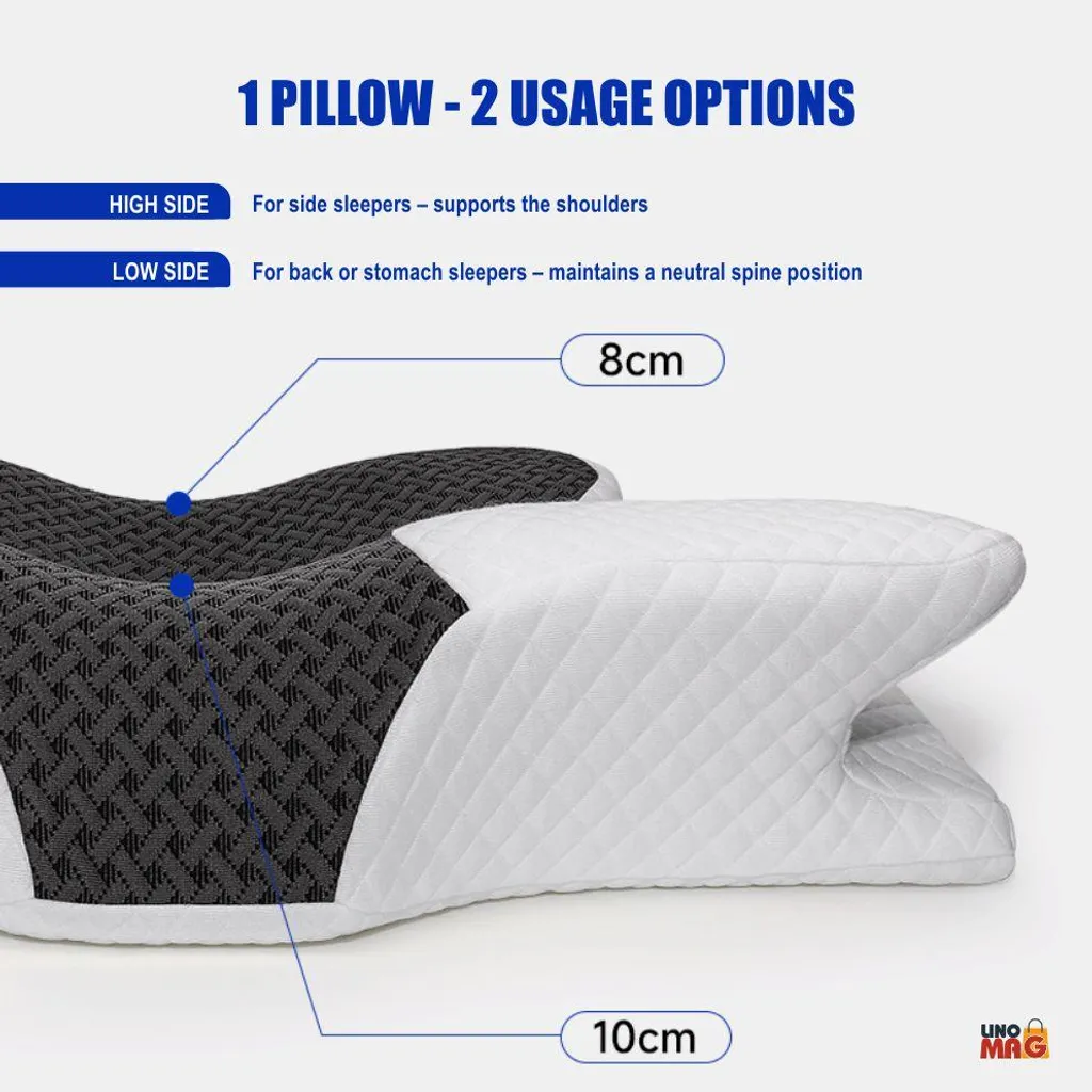 Coussin ergonomique cervical Linomag® mémoire de forme et housse lavable