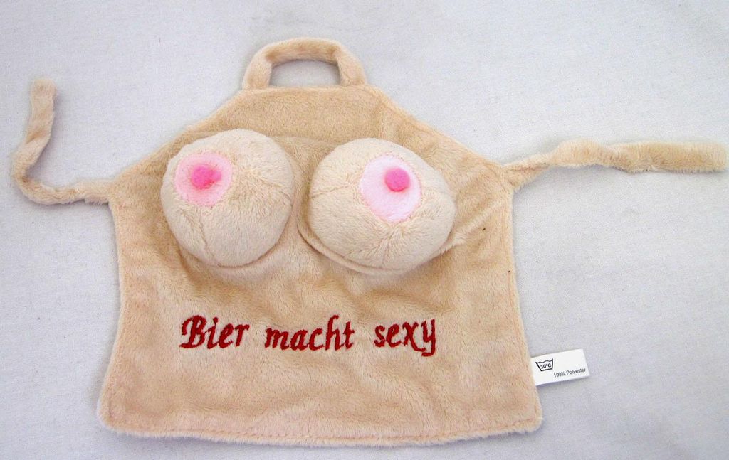 Bierschürze mit Schriftzug "Bier macht sexy" V1 natur ca. 18x20cm