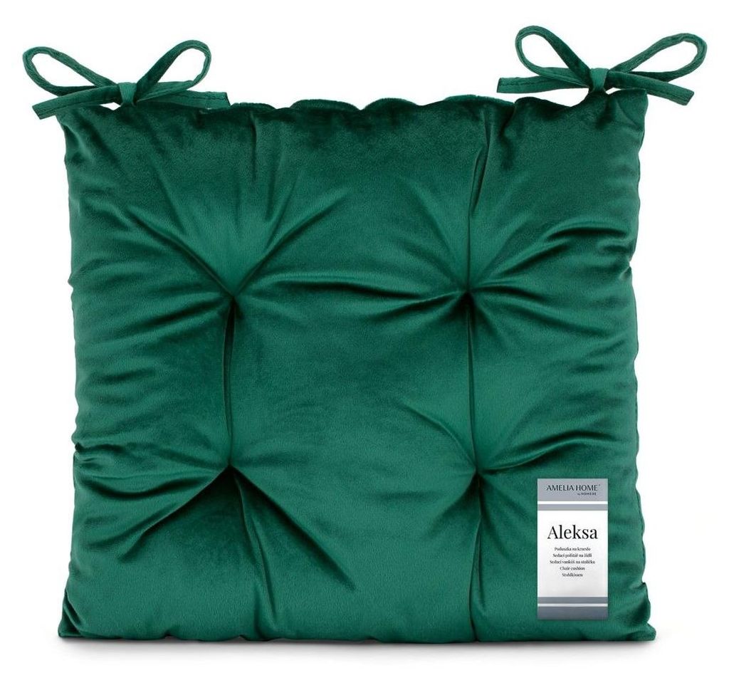 Poduszka na krzesło butelkowa zieleń velvet 40X40 Aleksa Zdjęcie produktu 