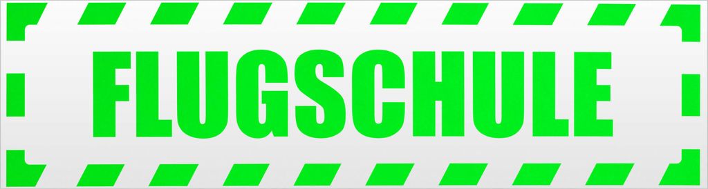 Kiwistar Flugschule gestreift Magnetschild Schild magnetisch - 60cm Neongrün - Magnetfolie für Auto PKW Kfz