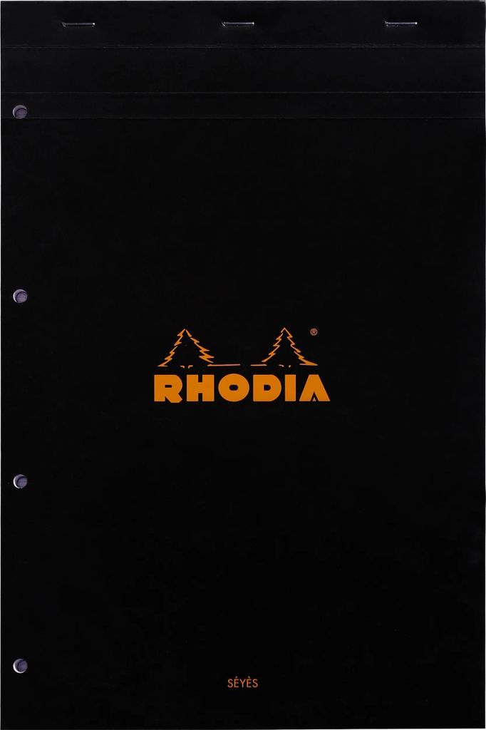 Rhodia 5x gehefteter Block A4+ 80 Blatt französische Lineatur Schwarz 201009C