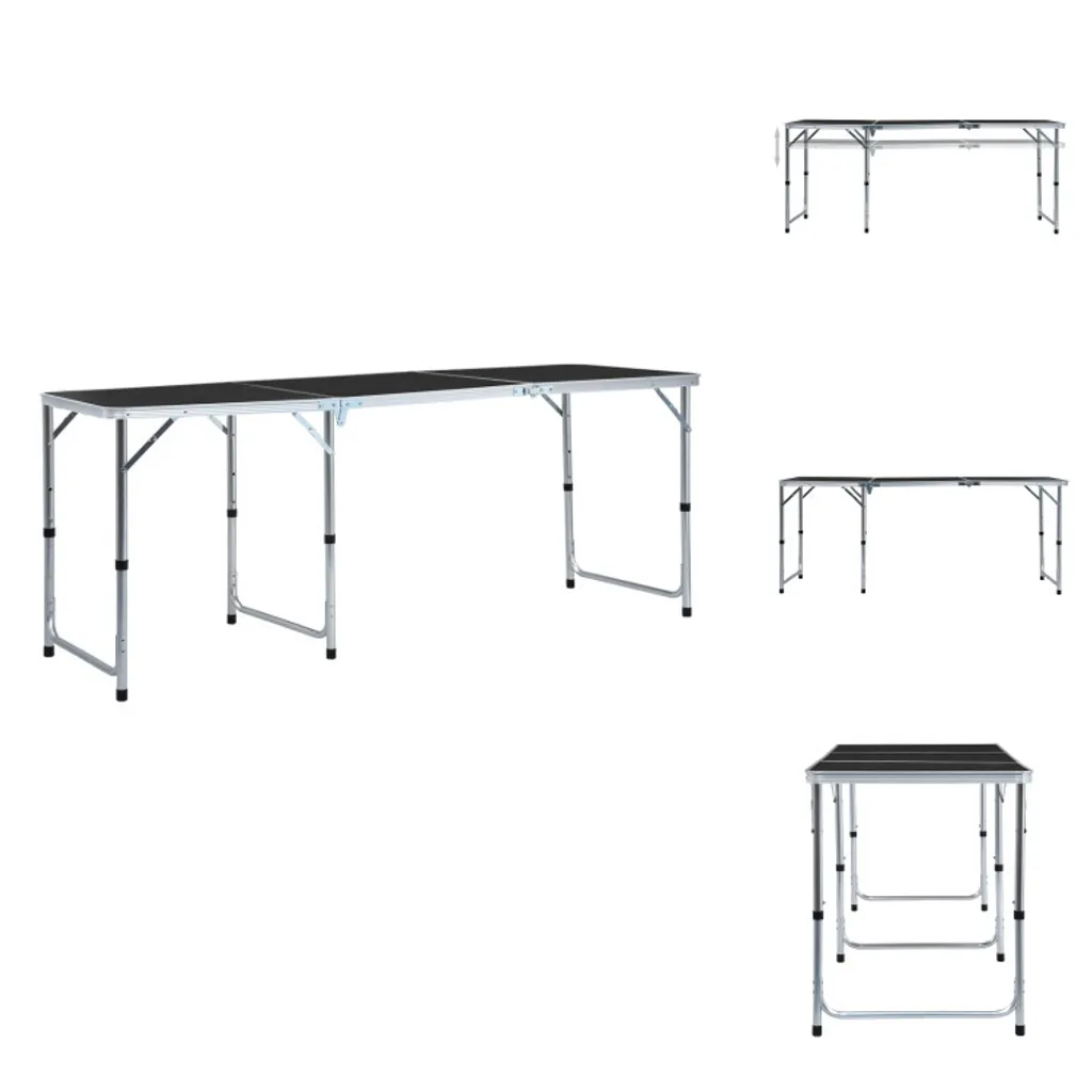 Table de camping pliable stable 180 cm Aluminium - Fini le manque d'espace