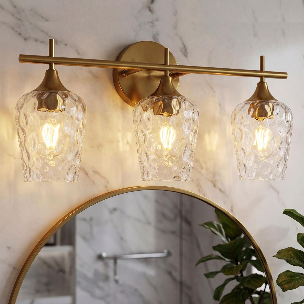 Tribesigns 3-Licht Badezimmer-Wandleuchte Gold, Moderne Produktbild 