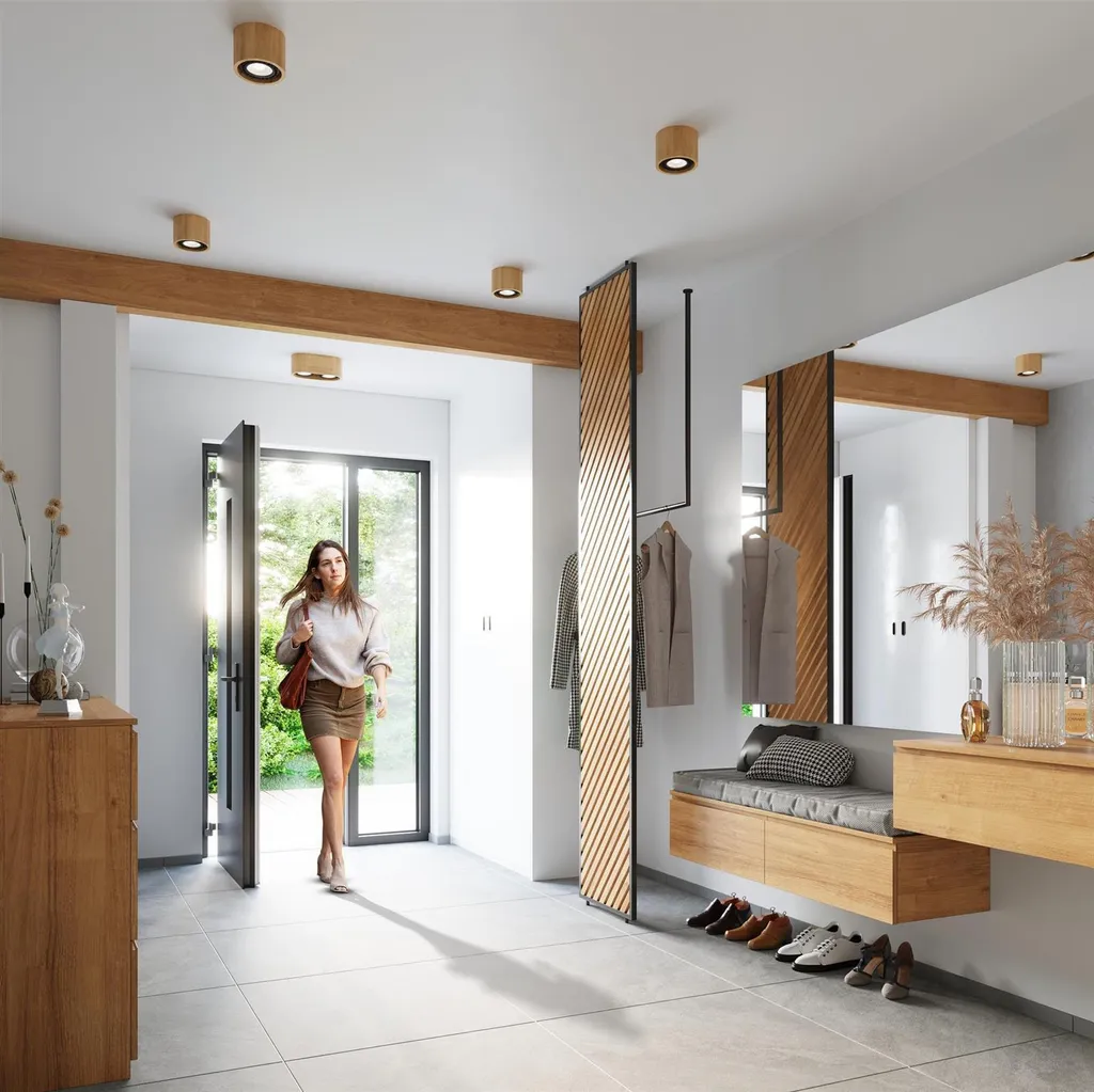 Plafond BASIC 1 Legno Naturale Sollux - Lampada Soffitto GU10 10x14x14 - 7